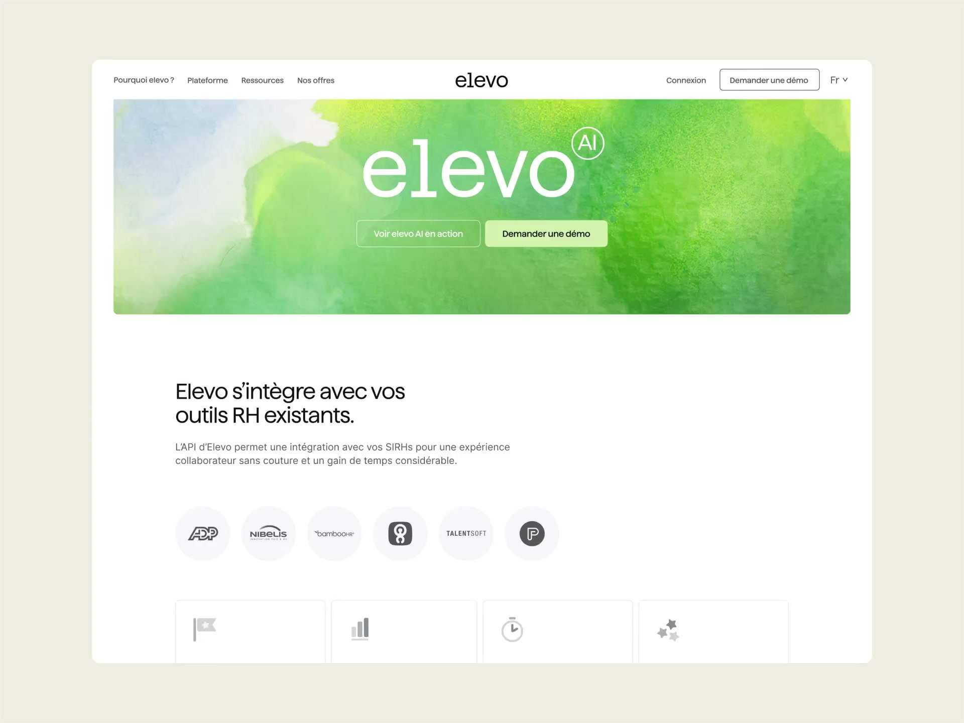 Elevo, Homepage scroll